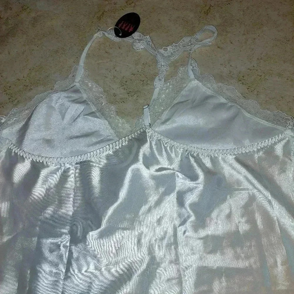 Avidlove White Satin Pajama Cami Set Sexy Lingerie Silky Sleepwear Size XXL - Picture 8 of 10